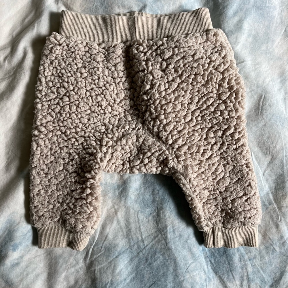 Cotton On Fleece Sherpa Cream Pants 0-3 Month